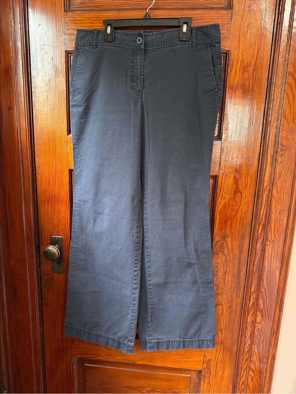 LOFT Navy Wide-Leg Chinos Office Work Wear